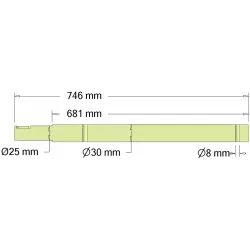 Rouleau n° 259 – arbre d'entraînement en acier Ø30 mm pour machines Grimme | OEM Grimme 037.02264 | fabricant KiJ