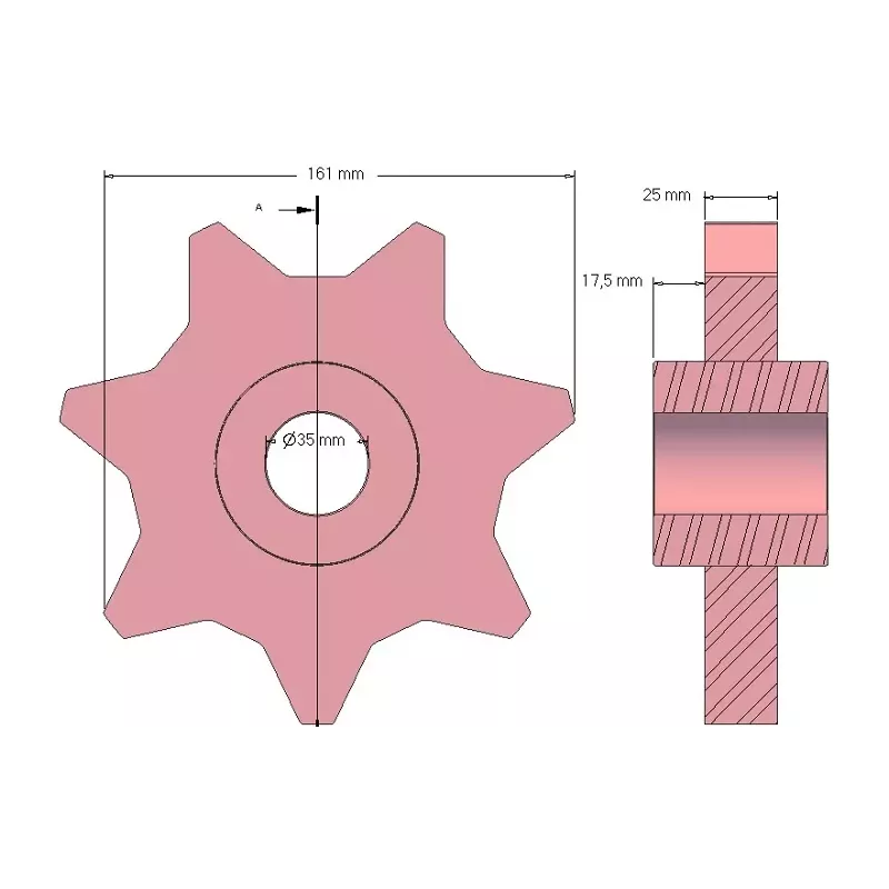 Rouleau n° 223 – rouleau d'entraînement en acier Ø179 mm pour machines Holmer | OEM Holmer 1079022239 | fabricant KiJ