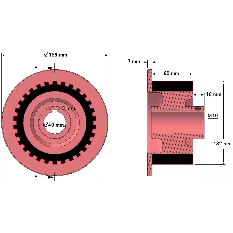 Rouleau n° 5a – rouleau en fonte-caoutchouc Ø132 mm pour machines Grimme | OEM Grimme 076.01424 | fabricant KiJ