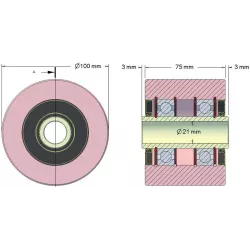 Rouleau n° 187 – rouleau porteur en acier Ø100 mm pour machines ROPA | OEM ROPA 252062 | fabricant KiJ