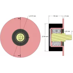Rouleau n° 10 – rouleau porteur en acier-caoutchouc Ø100 mm pour machines Wuhlmaus | OEM Wuhlmaus 000.03.004.00 | fabricant KiJ
