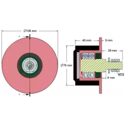 Rouleau n° 11b – rouleau d'entraînement en acier-caoutchouc Ø78 mm pour machines Grimme | OEM Grimme 200.10202 | fabricant KiJ