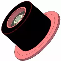 Rouleau n° 23 – rouleau porteur en acier-caoutchouc Ø110 mm pour machines ROPA | OEM ROPA 252066 | fabricant KiJ