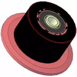 Rouleau n° 24 – rouleau porteur en acier-caoutchouc Ø110 mm pour machines ROPA | OEM ROPA 252061, 252006100 | fabricant KiJ