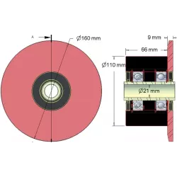 Rouleau n° 24 – rouleau porteur en acier-caoutchouc Ø110 mm pour machines ROPA | OEM ROPA 252061, 252006100 | fabricant KiJ