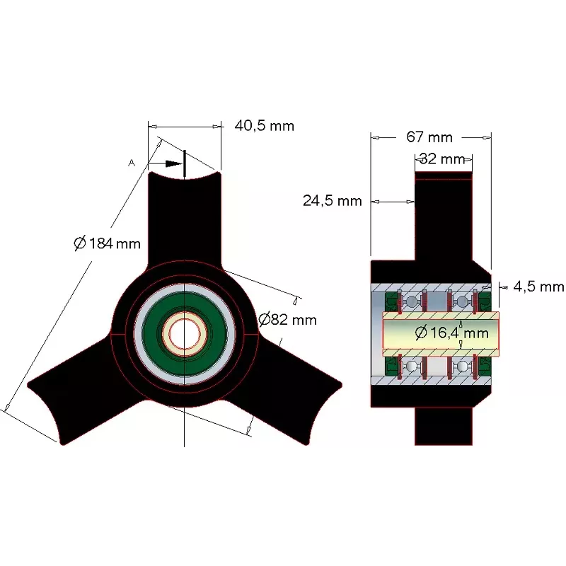 Rouleau n° 54a – rouleau en caoutchouc pour machines Wuhlmaus | fabricant KiJ