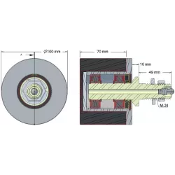 Rouleau n° 62 – rouleau de renvoi en acier-caoutchouc Ø100 mm pour machines Grimme | OEM Grimme 200.11379, 200.46387 | fabricant KiJ