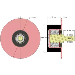 Rouleau n° 80 – rouleau de support en acier-caoutchouc Ø100 mm pour arracheuse de pommes de terre Anna Z644 | OEM Anna 564421017 | fabricant KiJ