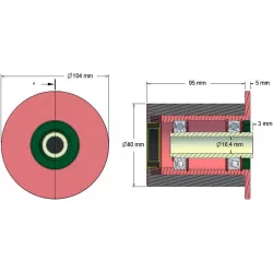 Rouleau n° 108 – rouleau porteur en acier-caoutchouc Ø80 mm pour machines Grimme | OEM Grimme 200.50894, 200.92919 | fabricant KiJ
