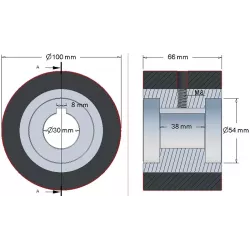 Rouleau n° 137 – rouleau de renvoi en acier-caoutchouc Ø100 mm pour machines Grimme | OEM Grimme 076.00889 | fabricant KiJ