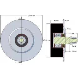 Rouleau n° 143 – rouleau en acier-caoutchouc Ø120 mm | fabricant KiJ