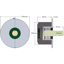 Rouleau n° 179 – rouleau en acier-caoutchouc Ø95 mm | fabricant KiJ