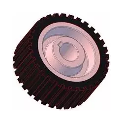 Rouleau n° 202 – rouleau d'entraînement en fonte-caoutchouc Ø132 mm pour machines Grimme | OEM Grimme 076.01046, 076.00971 | fabricant KiJ