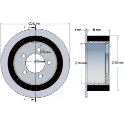 Rouleau n° 219 – rouleau d'entraînement en acier-caoutchouc Ø200 mm pour machines ROPA | OEM ROPA 121368 | fabricant KiJ