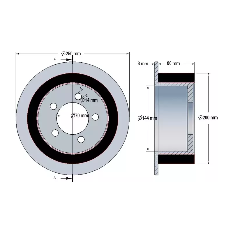 Rouleau n° 219 – rouleau d'entraînement en acier-caoutchouc Ø200 mm pour machines ROPA | OEM ROPA 121368 | fabricant KiJ