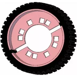 Rouleau n° 225 – rouleau d'entraînement en acier-caoutchouc Ø194 mm pour machines Grimme | OEM Grimme 076.04059 | fabricant KiJ