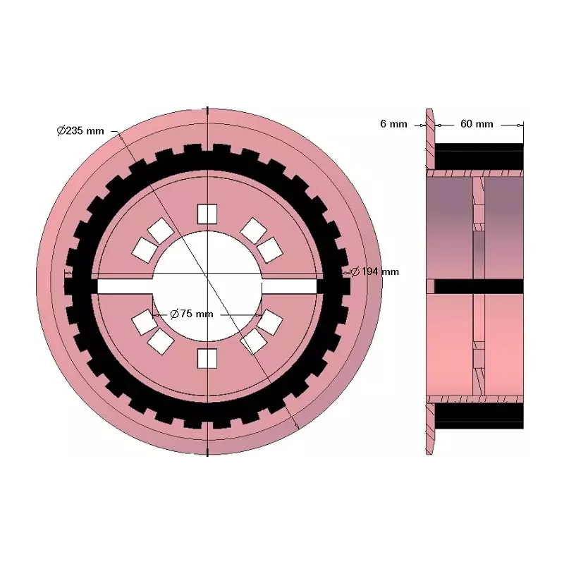 Rouleau n° 231 – rouleau d'entraînement en acier-caoutchouc Ø194 mm pour machines Grimme | OEM Grimme 076.04011 | fabricant KiJ