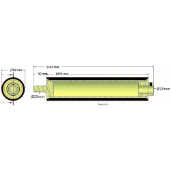 Rouleau n° 256 – rouleau racleur en acier-caoutchouc Ø92 mm pour machines Grimme | OEM Grimme 076.04292 | fabricant KiJ