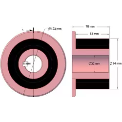Rouleau n° 264 – rouleau d'entraînement en acier-caoutchouc Ø94 mm pour machines AVR | OEM AVR 202.16.40 | fabricant KiJ