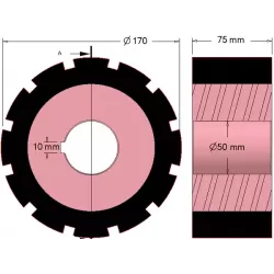 Rouleau n° 271 – rouleau d'entraînement en acier-caoutchouc Ø170 mm pour machines AVR | OEM AVR 742.20.85 | fabricant KiJ