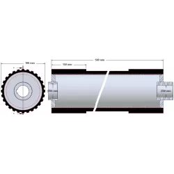 Rouleau n° 273 – arbre de support en acier-caoutchouc Ø192 mm pour machines Grimme | OEM Grimme 076.00859 | fabricant KiJ