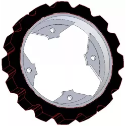 Rouleau n° 274 – rouleau d'entraînement en acier-caoutchouc Ø250 mm pour machines Dewulf | OEM Dewulf 0000005328 | fabricant KiJ