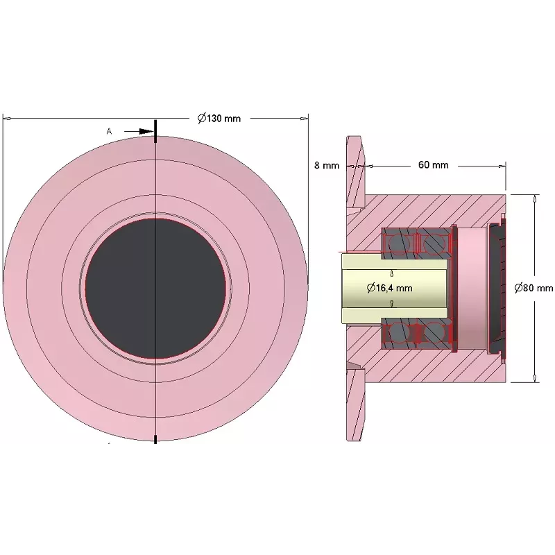 Rouleau n° 275 – rouleau porteur en acier Ø80 mm, pas 64 mm, pour machines Samon | fabricant KiJ