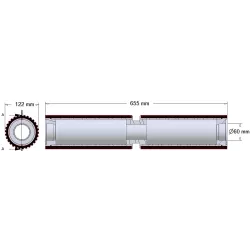 Rouleau n° 277 – rouleau en acier-caoutchouc Ø122 mm pour machines Ploeger | OEM Ploeger 184.221.00 | fabricant KiJ