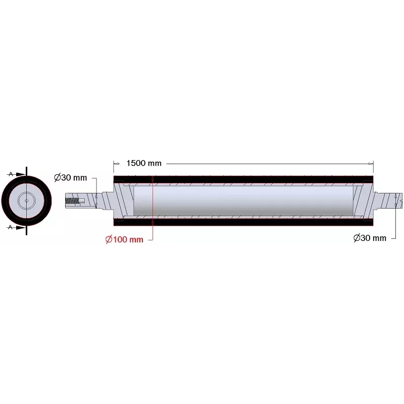 Rouleau n° 282 – rouleau racleur en acier-caoutchouc Ø100 mm pour machines AVR | OEM AVR 282.16.20 | fabricant KiJ