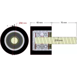 Rouleau n° 284 – rouleau porteur en acier-caoutchouc Ø80 mm pour machines Dewulf | OEM Dewulf 2660005C | fabricant KiJ