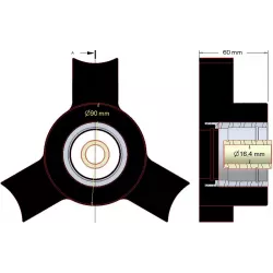 Rouleau n° 298 – rouleau en acier-caoutchouc pour machines Dewulf | fabricant KiJ