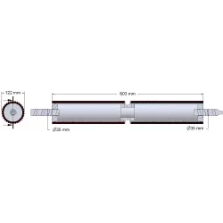 Rouleau n° 299 – arbre d'entraînement en acier-caoutchouc Ø122 mm | OEM 184.221.00 | fabricant KiJ