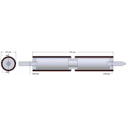 Rouleau n° 301 – arbre d'entraînement en acier-caoutchouc Ø122 mm | OEM 187.235.00 | fabricant KiJ