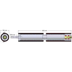 Rouleau n° 302 – arbre d'entraînement en acier-caoutchouc Ø104 mm | OEM 165.157.00 | fabricant KiJ