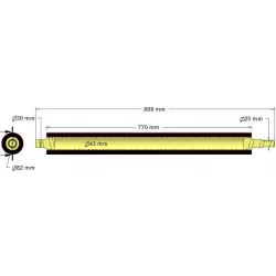 Rouleau n° 309 – rouleau racleur en acier-caoutchouc Ø82 mm pour machines Grimme | OEM Grimme 076.01365 | fabricant KiJ