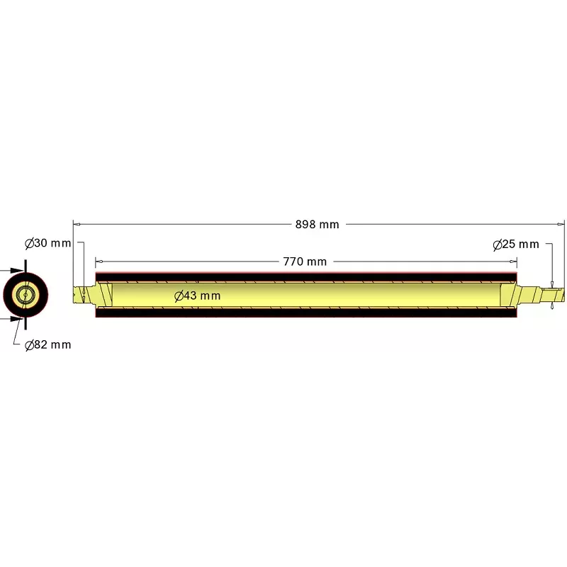 Rouleau n° 309 – rouleau racleur en acier-caoutchouc Ø82 mm pour machines Grimme | OEM Grimme 076.01365 | fabricant KiJ