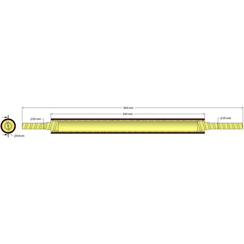 Rouleau n° 310 – rouleau racleur en acier-caoutchouc Ø64 mm pour machines Grimme SR 80-40 | OEM Grimme 100.24899 | fabricant KiJ