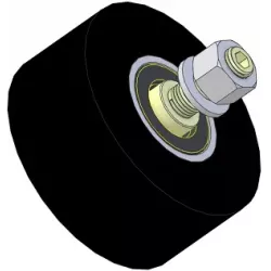 Rouleau n° 312 – rouleau porteur en acier-caoutchouc Ø110 mm pour machines Guaresi | OEM Guaresi P7300572000 | fabricant KiJ