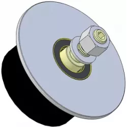 Rouleau n° 314 – rouleau porteur en acier-caoutchouc Ø90 mm pour machines Guaresi | OEM Guaresi P7708050000 | fabricant KiJ