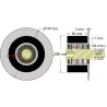 Rouleau n° 314a – rouleau porteur en acier-caoutchouc Ø90 mm pour machines Guaresi | fabricant KiJ