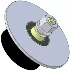 Rouleau n° 315 – rouleau porteur en acier-caoutchouc Ø80 mm pour machines Guaresi | OEM Guaresi P7755190000 | fabricant KiJ