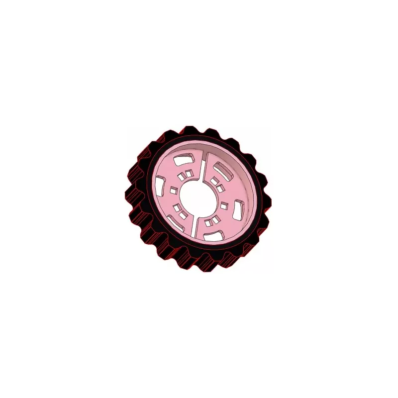 Rouleau n° 320 – rouleau d'entraînement en acier-caoutchouc Ø263 mm, pas 40 mm, pour machines Grimme | OEM Grimme 076.04048 | fabricant KiJ