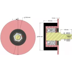 Rouleau n° 325 – rouleau de renvoi en acier-caoutchouc Ø100 mm pour machines Sandei | fabricant KiJ