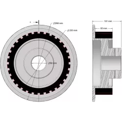 Rouleau n° 334 – rouleau Ø220 mm pour machines Wuhlmaus | fabricant KiJ