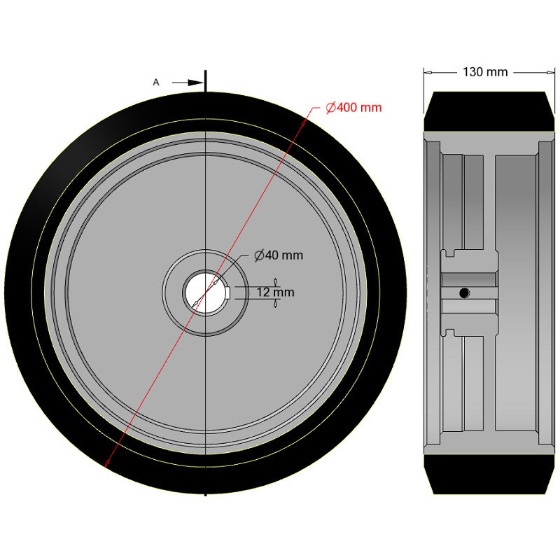 Rouleau n° 335 – régénération : rouleau Ø400 mm | OEM 157.031.00 | fabricant KiJ