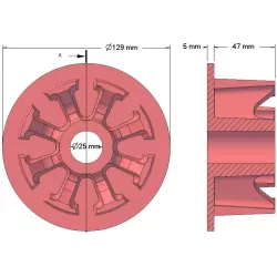 Rouleau n° 27 – rouleau de guidage en fonte Ø103 mm pour arracheuse de pommes de terre Anna Z644 | OEM Anna 5644-60-005, 090.60.013.02 | fabricant KiJ