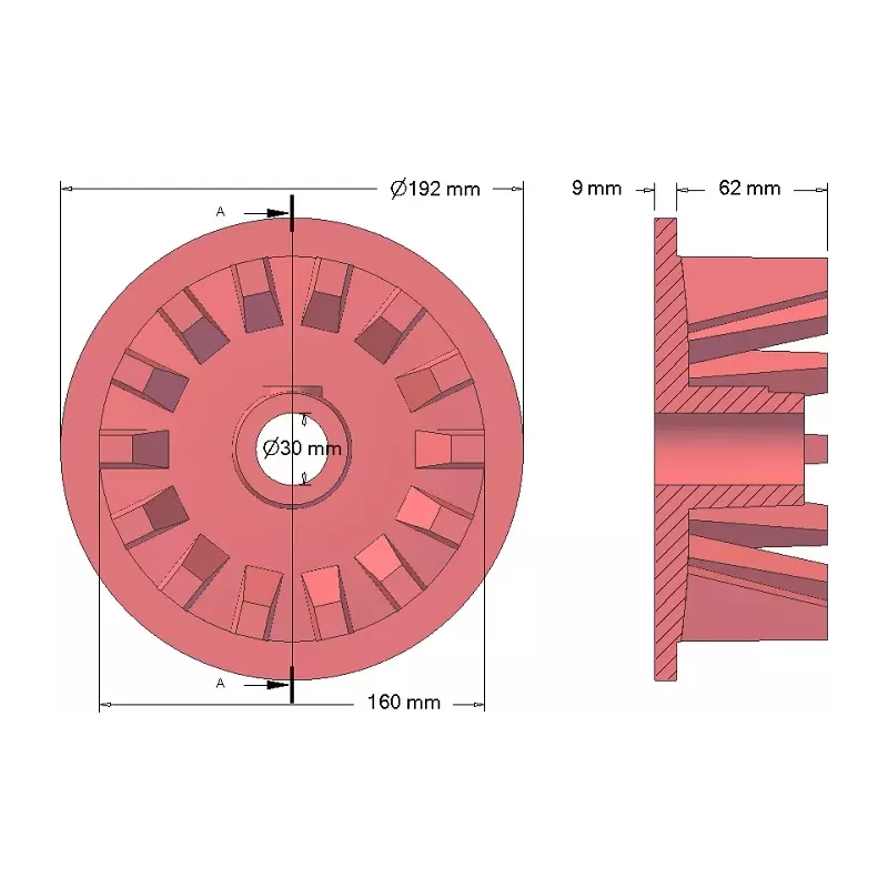 Rouleau n° 28 – rouleau d'entraînement en fonte Ø160 mm | fabricant KiJ