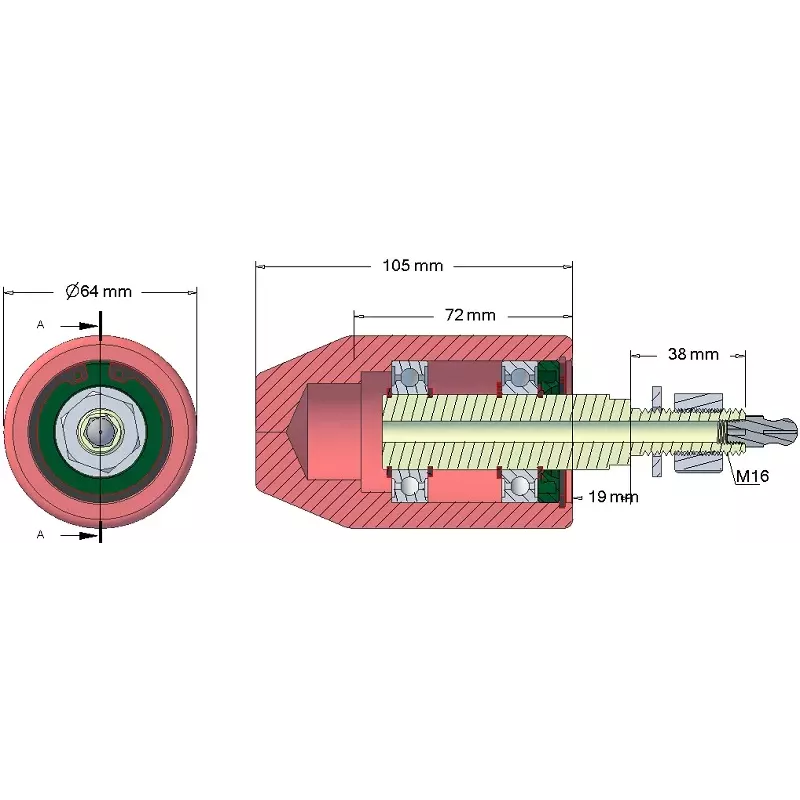 Rouleau n° 31 – rouleau de guidage Ø64 mm pour machines Grimme | OEM Grimme 20006349 | fabricant KiJ