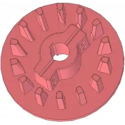Rouleau n° 39 – rouleau d'entraînement en fonte Ø210 mm, pas 50 mm, pour machines Holmer | OEM Holmer 1057000829 | fabricant KiJ