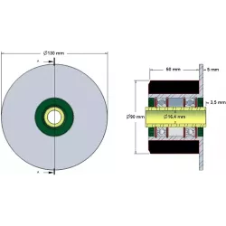 Rouleau n° 25 – rouleau en acier-caoutchouc Ø90 mm pour machines ROPA | OEM ROPA 252019, 1130004669, 252105 | fabricant KiJ